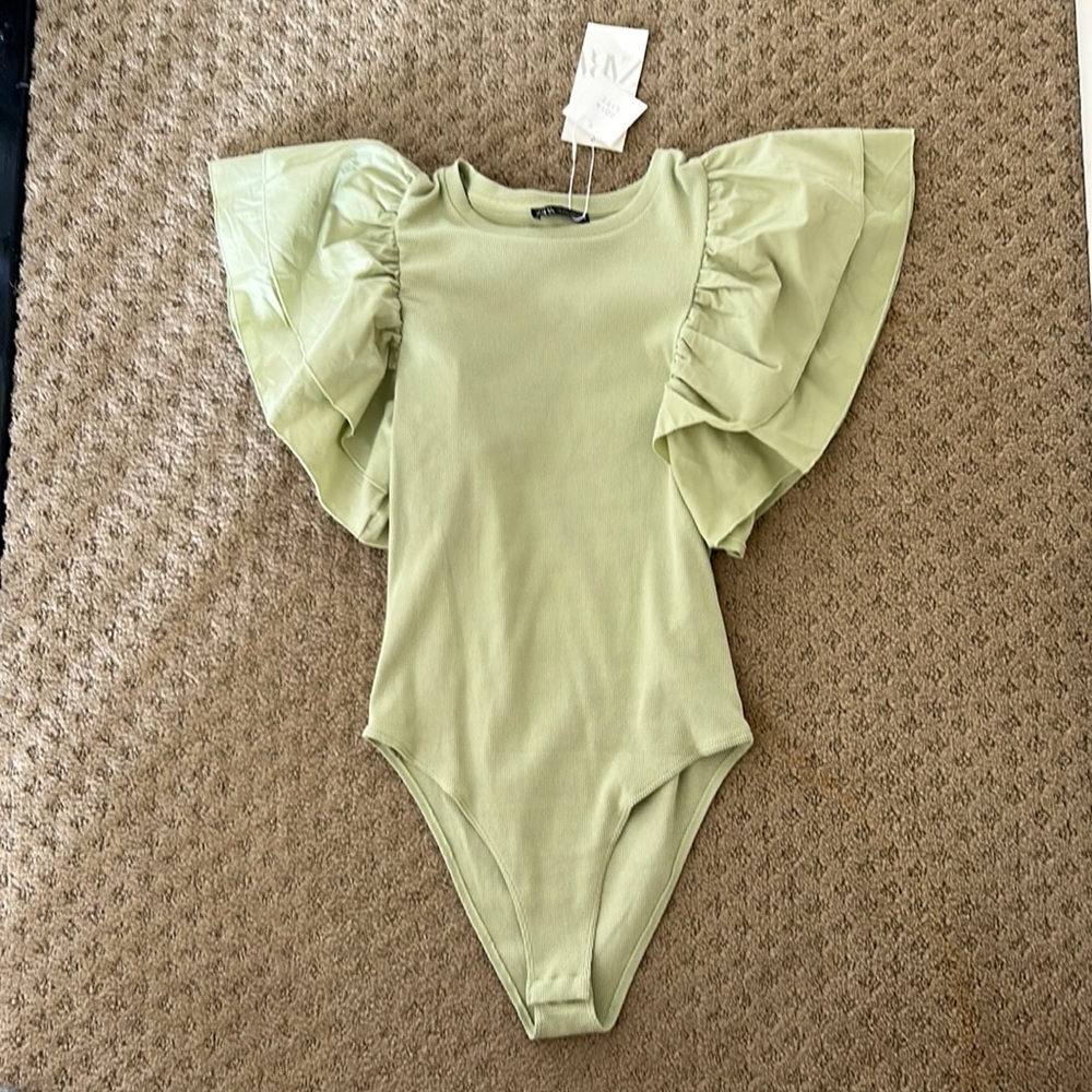 Zara sage green bodysuit